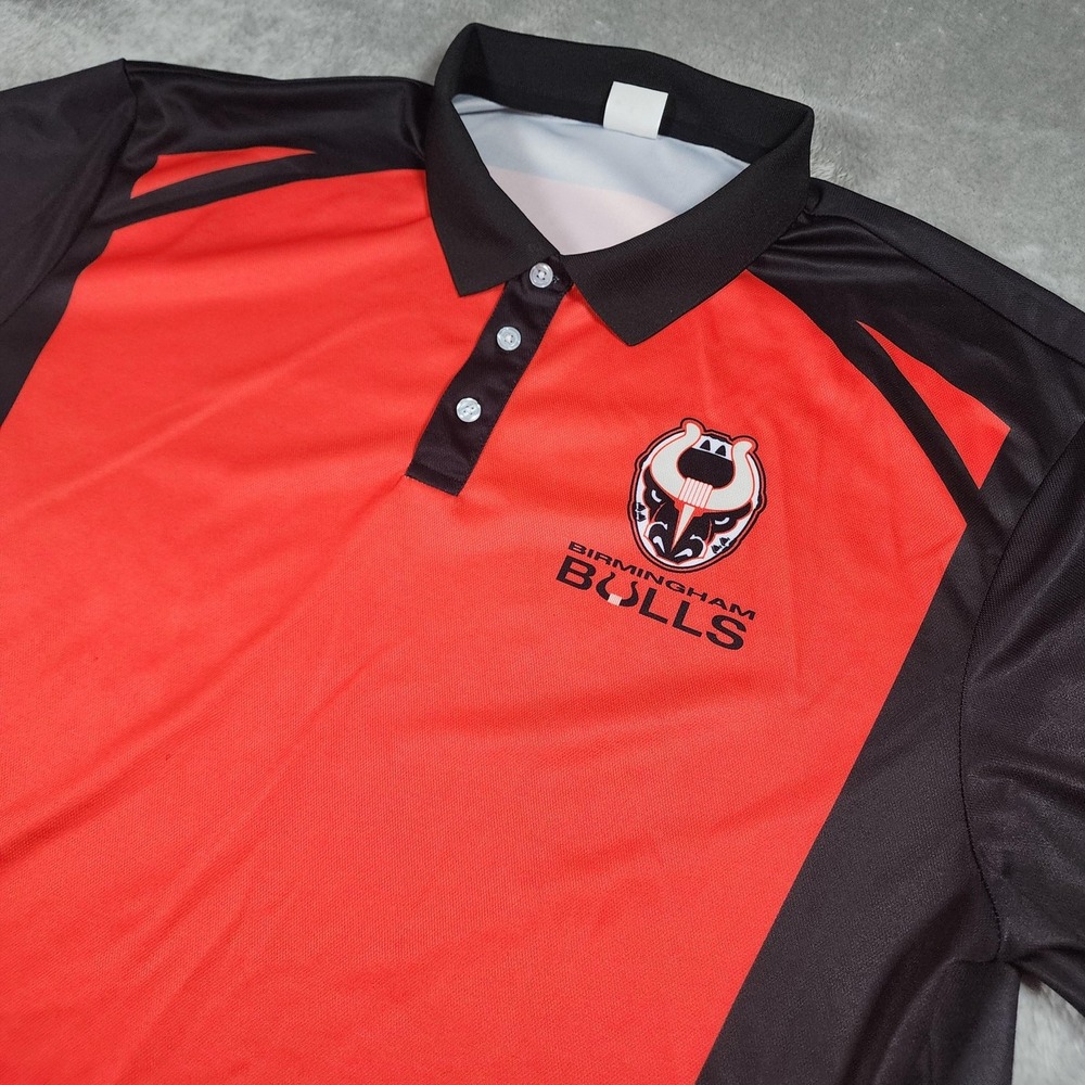 Birmingham Bulls Shirt Polo Mens 2XL Red Black‎ Hockey SHPL Performance Golf